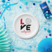 I Liebe Volleyball Pappteller (Party)