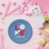 I Liebe Volleyball Pappteller (Party)