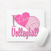 I Liebe Volleyball Pink Mousepad (Mit Mouse)