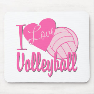 I Liebe Volleyball Pink Mousepad