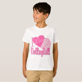 I Liebe Volleyball Pink T-Shirt (Vorne ganz)