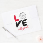 I Liebe Volleyball Quadratischer Aufkleber (Umschlag)