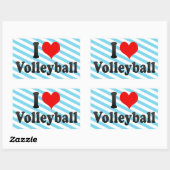 I Liebe Volleyball Rechteckiger Aufkleber (Blatt)