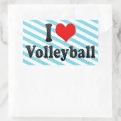 I Liebe Volleyball Rechteckiger Aufkleber (Tasche)