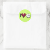 i Liebe Volleyball Runder Aufkleber (Tasche)