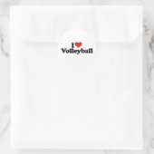 I Liebe Volleyball Runder Aufkleber (Tasche)