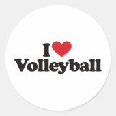 I Liebe Volleyball Runder Aufkleber (Vorderseite)