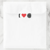 I Liebe Volleyball Runder Aufkleber (Tasche)
