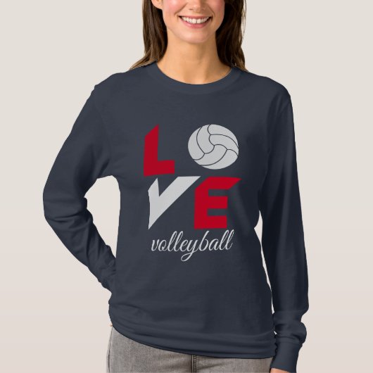 I Liebe Volleyball T-Shirt (Vorderseite)