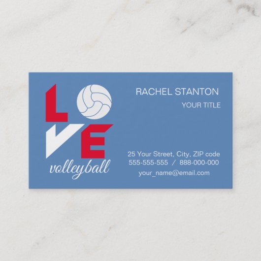 I Liebe Volleyball Visitenkarte (Vorderseite)