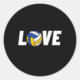 I Liebe Volleyball Volleyball Runder Aufkleber