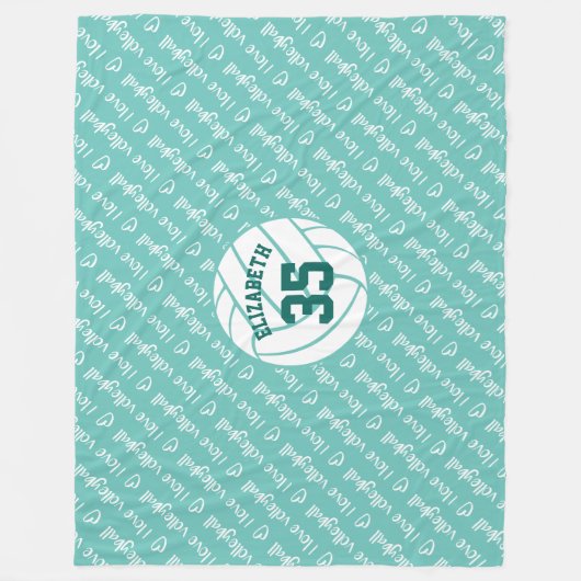 I Liebe Volleyballtypografie-Muster in beliebiger Fleecedecke (Vorderseite)