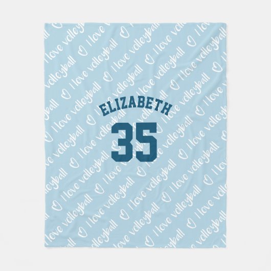 I Liebe Volleyballtypografie-Muster in beliebiger  Fleecedecke (Vorderseite)