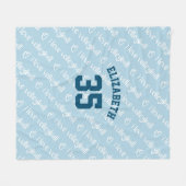 I Liebe Volleyballtypografie-Muster in beliebiger Fleecedecke (Vorderseite (Horizontal))