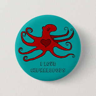 I Liebe von Kopffüßern Button