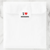 I Liebe von Migranten Runder Aufkleber (Tasche)