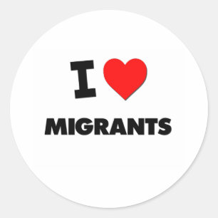 I Liebe von Migranten Runder Aufkleber