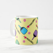 I Liebe von Pickleballs auf melancholisch Kaffeetasse (Vorderseite Links)