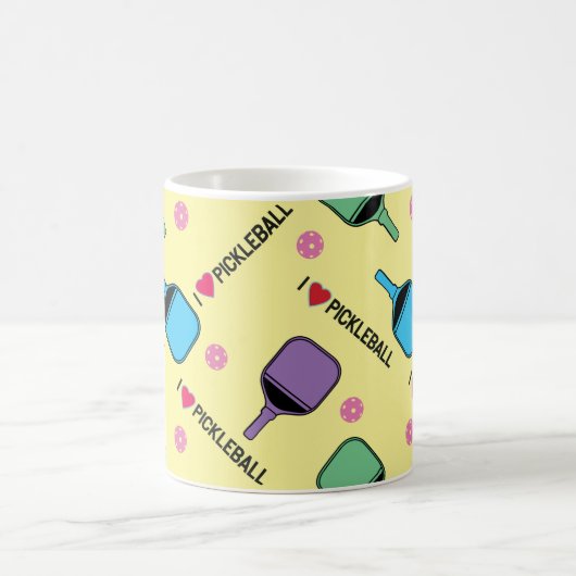 I Liebe von Pickleballs auf melancholisch Kaffeetasse (Mittel)