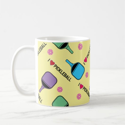I Liebe von Pickleballs auf melancholisch Kaffeetasse (Links)