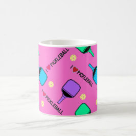I Liebe von Pickleballs auf niedlich rosa Kaffeetasse