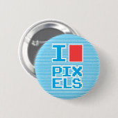 I Liebe von Pixeln mit Stripensammlung, Button (Vorne & Hinten)
