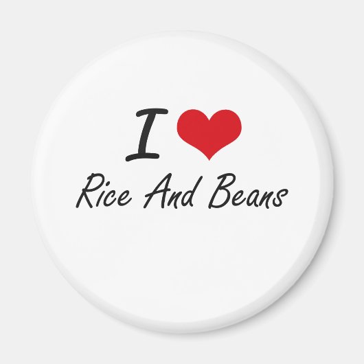 I Liebe von Reis und Bohnen Magnet (Vorne)