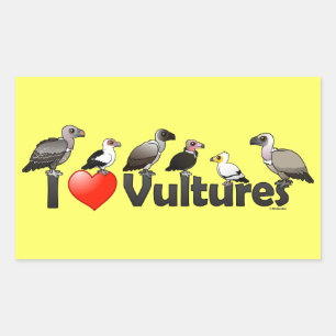 I Liebe Vultures (Afrika) Rechteckiger Aufkleber