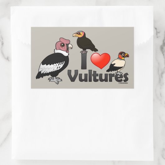 I Liebe Vultures (Südamerika) Rechteckiger Aufkleber (Tasche)