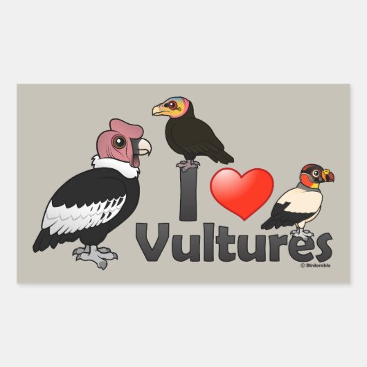 I Liebe Vultures (Südamerika) Rechteckiger Aufkleber (Vorderseite)