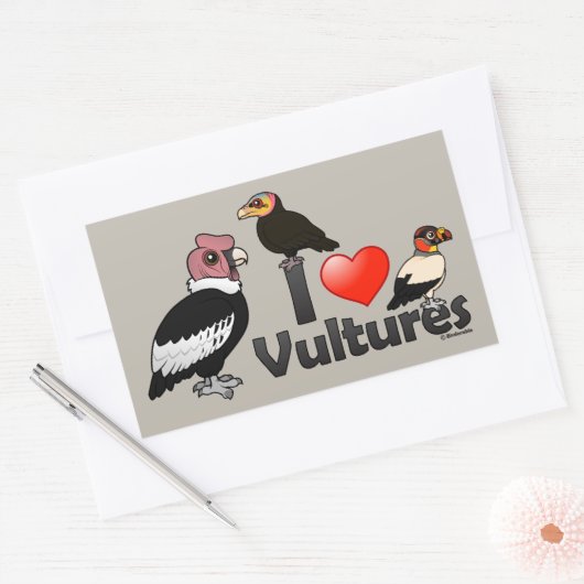 I Liebe Vultures (Südamerika) Rechteckiger Aufkleber (Umschlag)