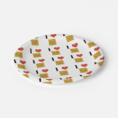 I Liebe-Waffeln Pappteller (Schrägansicht)