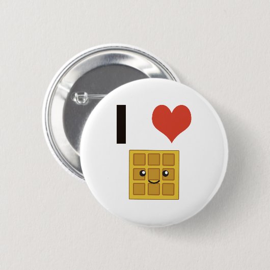 I Liebe Waffles Button (Vorne & Hinten)