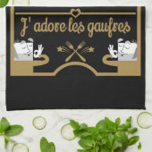 I Liebe Waffles Geschirrtuch (Gefaltet)