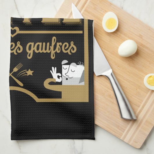 I Liebe Waffles Geschirrtuch (Viertel Falte)