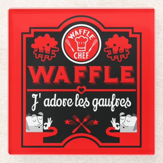 I Liebe Waffles Glasuntersetzer (Vorderseite)