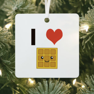 I Liebe Waffles Ornament Aus Metall