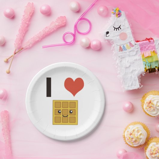 I Liebe Waffles Pappteller (Party)