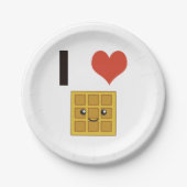 I Liebe Waffles Pappteller (Vorderseite)