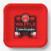 I Liebe Waffles Pappteller (Vorderseite)
