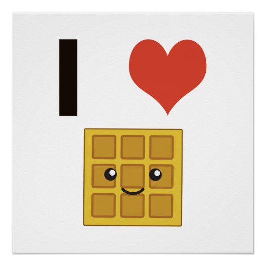 I Liebe Waffles Poster (Vorderseite)