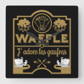 I Liebe Waffles Quadratische Wanduhr (Vorderseite)