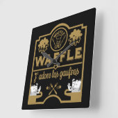 I Liebe Waffles Quadratische Wanduhr (Winkel)