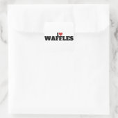 I Liebe Waffles Quadratischer Aufkleber (Tasche)
