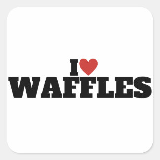 I Liebe Waffles Quadratischer Aufkleber