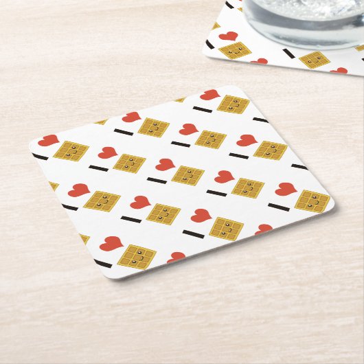 I Liebe Waffles Rechteckiger Pappuntersetzer (angewinkelt)