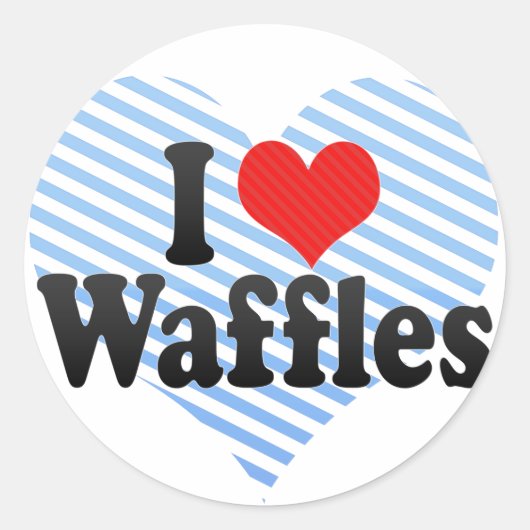 I Liebe Waffles Runder Aufkleber (Vorderseite)