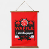 I Liebe Waffles Wandteppich Mit Holzrahmen (Vorderseite)