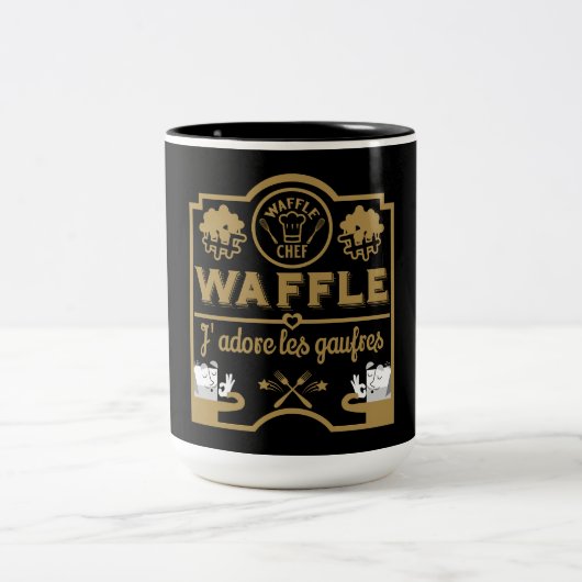 I Liebe Waffles Zweifarbige Tasse (Mittel)