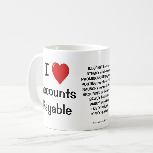 I LIEBE | Wahnsinnige Gründe Kaffeetasse (Vorderseite Links)